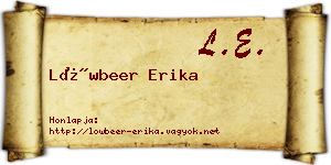 Löwbeer Erika névjegykártya